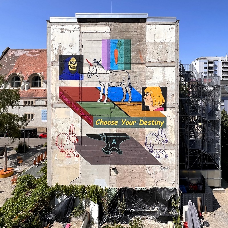 Pforzheim, Germany, Mural, Simpson 2023